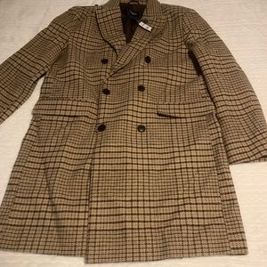 Men’s Express Plaid Wool Blend Top coat XL New w/ tags